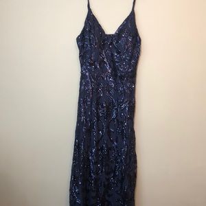 Royal Blue Sequin Prom Dress